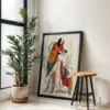 Minimalist Çizgili Köpek Figürü