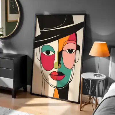 Kontur Detay Kadın Yüzü Tablo