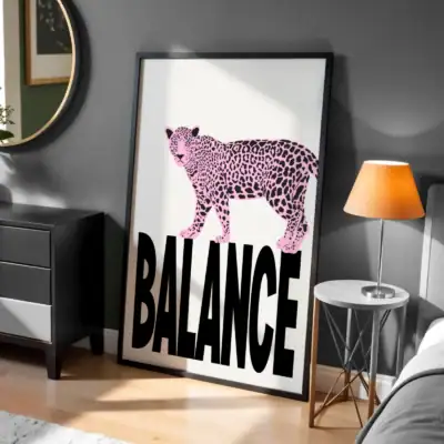 Balance Pembe Leopar Detay Tablo