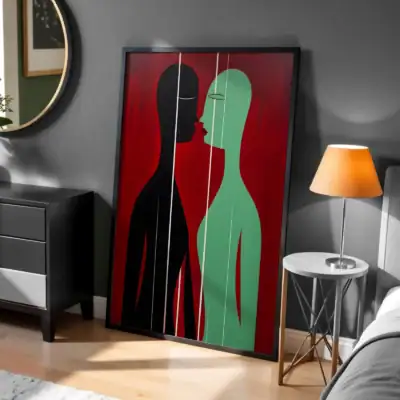 Siyah Yeşil Figür Tablo