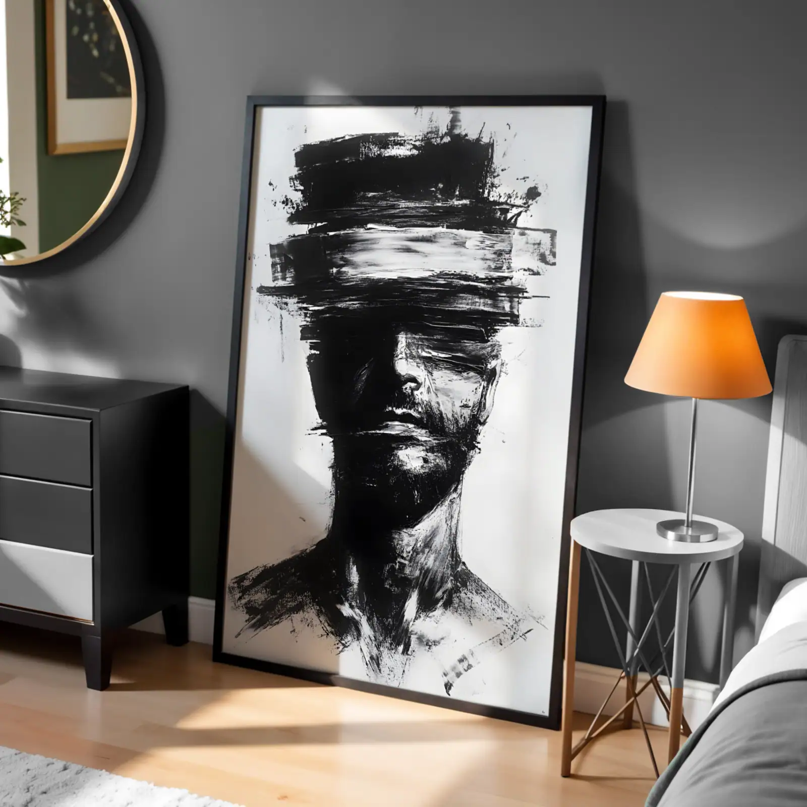 Siyah Beyaz Yüz Tasarım Tablo