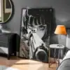 Siyah Beyaz Silah Detay Dekoratif Tablo