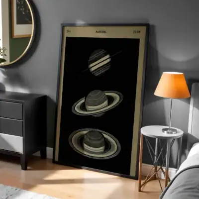 Saturn Uzay Dekoratif Tablo