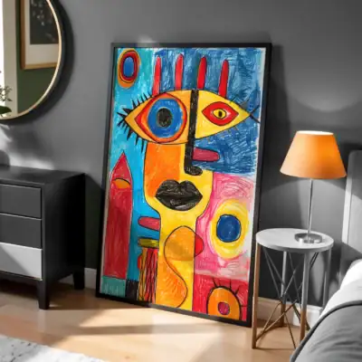 Renkli Pastel Detay Sanat Tablosu