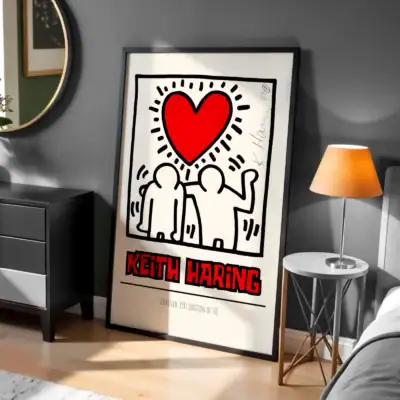 Keith Haring Kırmızı Beyaz Dekoratif Tablo