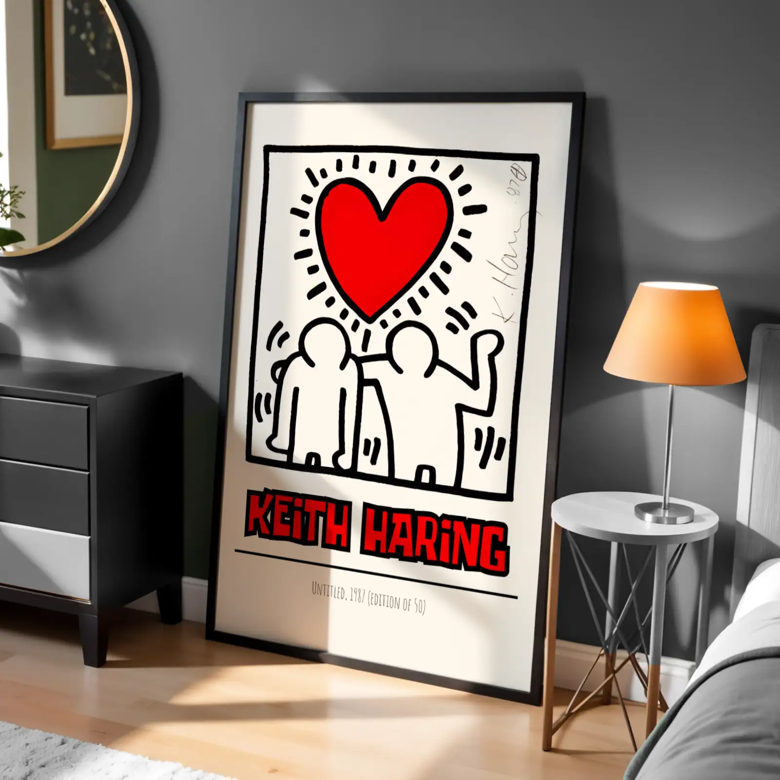 Keith Haring Kırmızı Beyaz Dekoratif Tablo