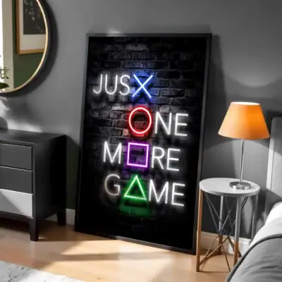 Just One More Game Playstation Dekoratif Tablo