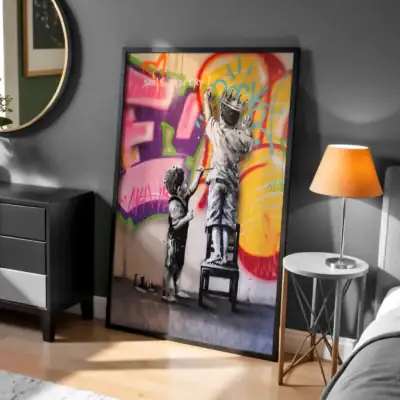Grafiti Yapan Çocuklar Dekoratif Tablo