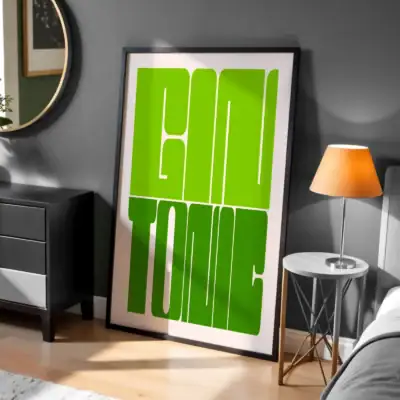 Cin Tonic Yazılı Dekoratif Tablo