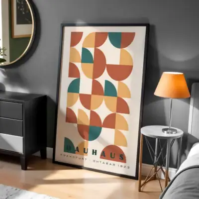 Bauhaus Renkli Dilim Desen Tablo