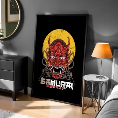 Siyah Dekoratif Samurai Tablosu