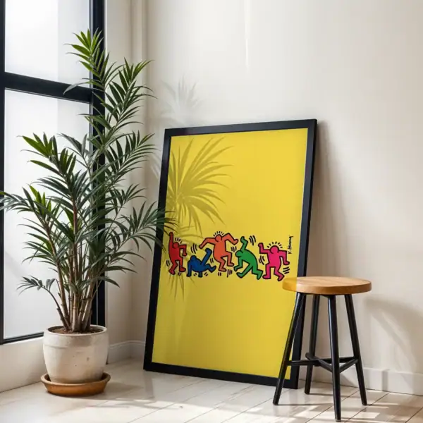 Alternative view of Keith Haring Sarı Renk Dekoratif Tablo