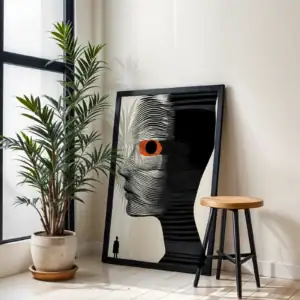 Alternative view of Siyah Beyaz Göz Detay Kontur Tablo