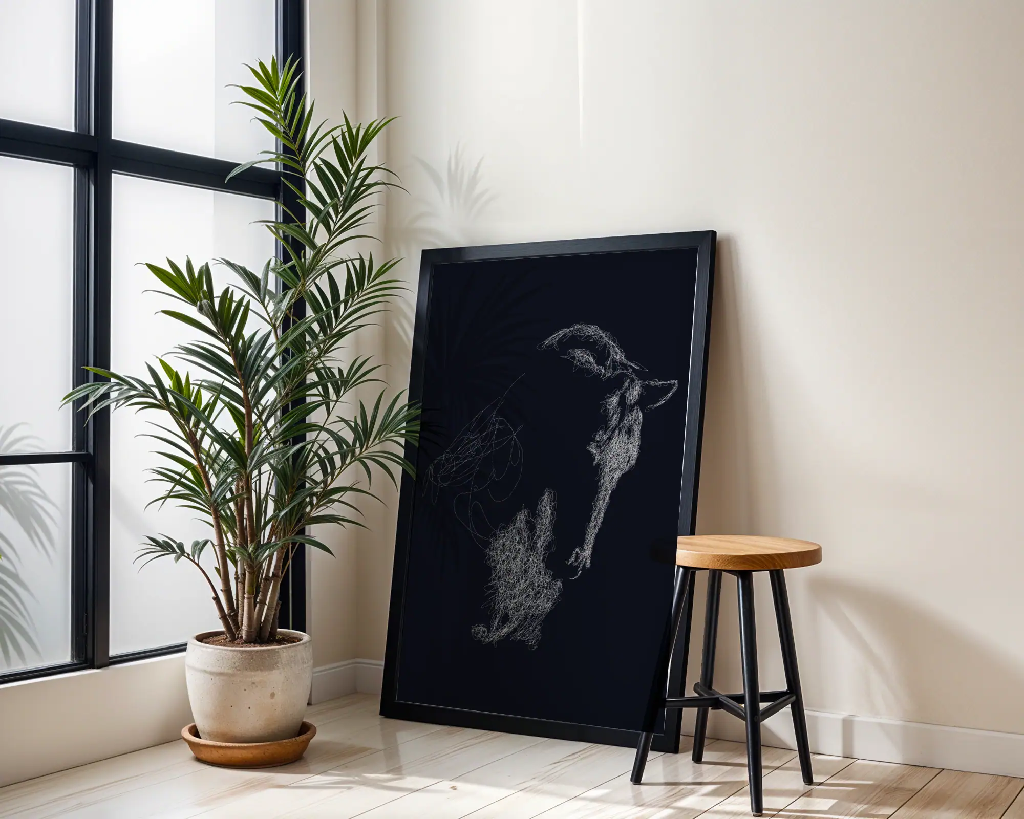 Kontur Detay At Figürü Dekoratif Tablo - Görsel 2