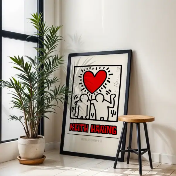 Alternative view of Keith Haring Kırmızı Beyaz Dekoratif Tablo