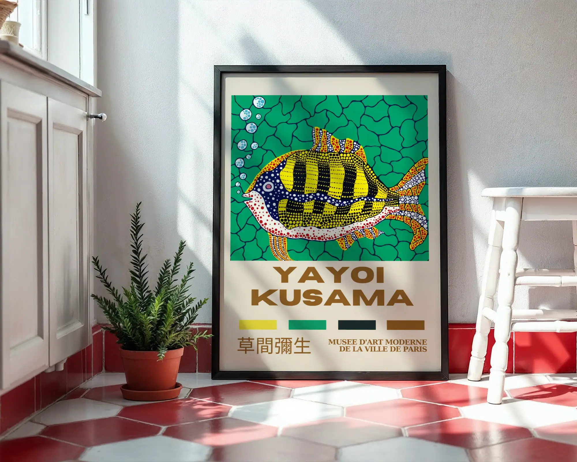 Yayoi Kusama Balık Figür Tablo - Görsel 3