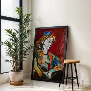 Alternative view of Desenli Elbise Kadın Figürlü Dekoratif Tablo