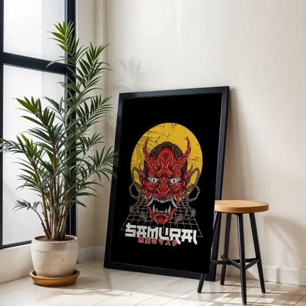 Alternative view of Siyah Dekoratif Samurai Tablosu