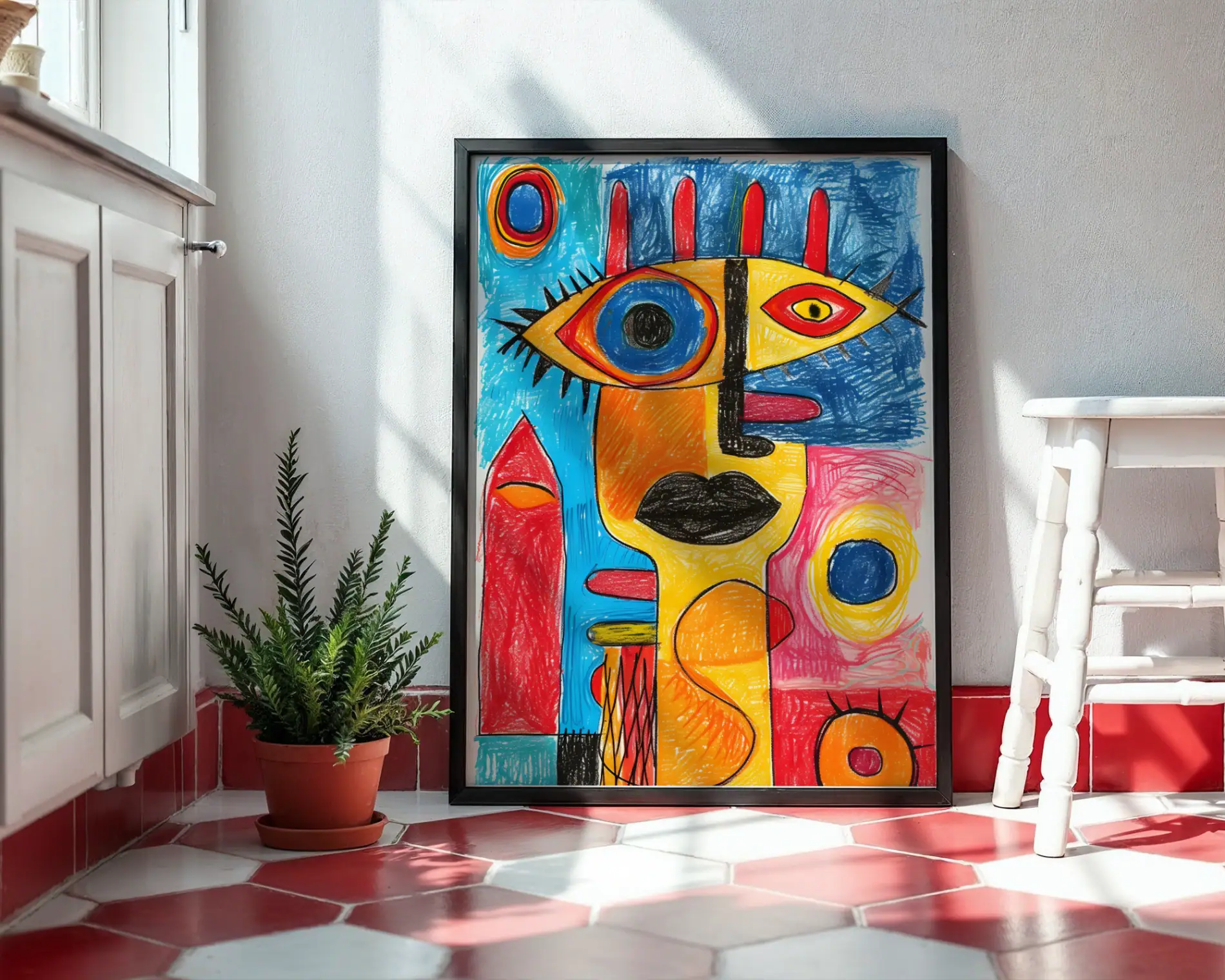 Renkli Pastel Detay Sanat Tablosu - Görsel 3
