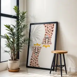 Alternative view of 2'li Leopar Taç Detay Dekoratif Tablo