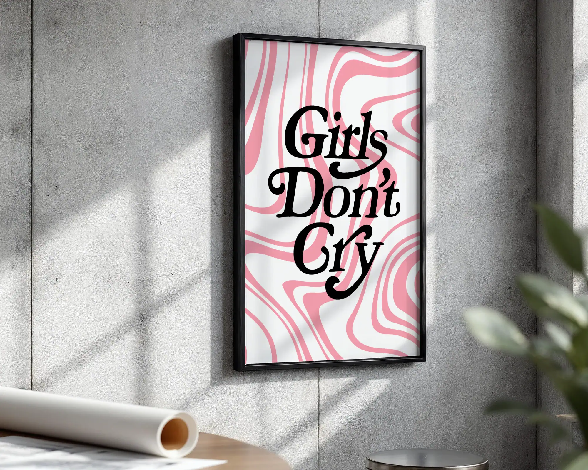 Girls Don’t Cry Pembe Detay Dekoratif Tablo - Görsel 3