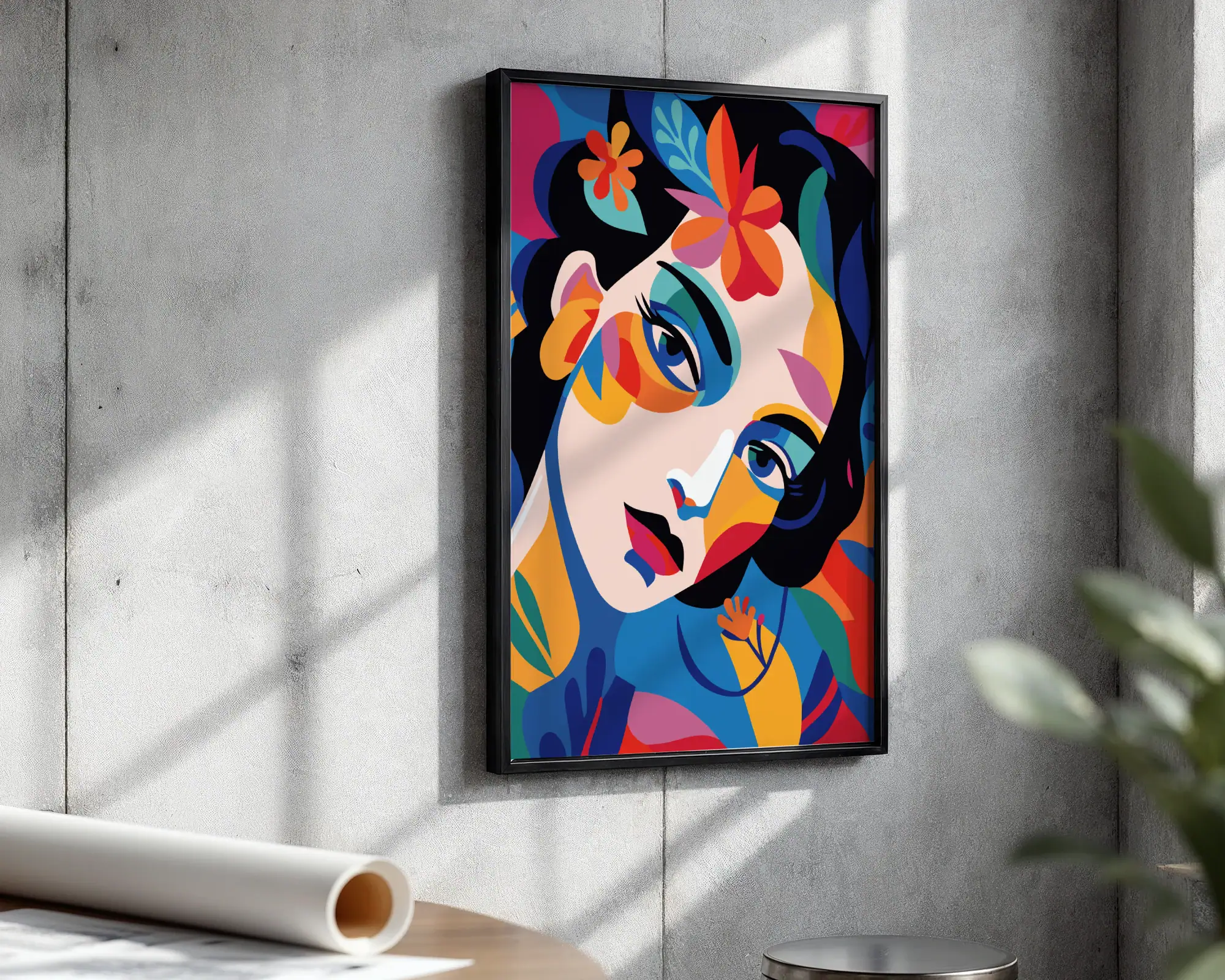 Renkli Kadın Yüzü Dekoratif Tablo - Görsel 3