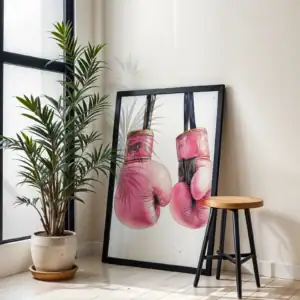 Alternative view of Pembe Boks Eldiveni Dekoratif Tablo