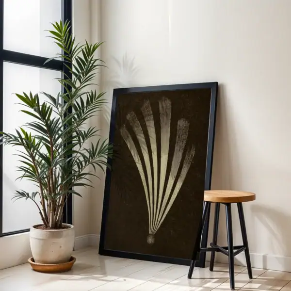 Alternative view of Siyah Sarı Figür Detay Dekoratif Tablo