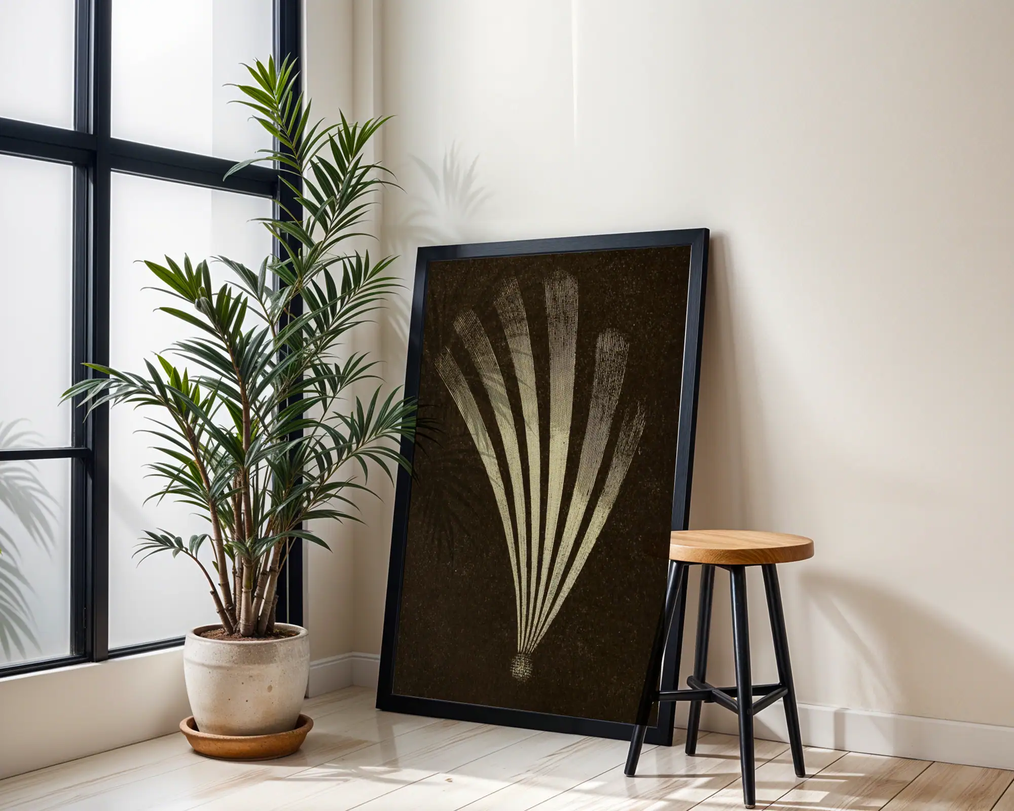 Siyah Sarı Figür Detay Dekoratif Tablo - Görsel 2