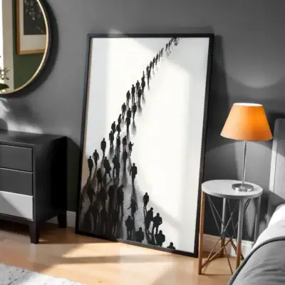 Siyah Beyaz İnsan Minimal Figürleri