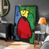 Sarı Kırmızı Mavi Detay Dekoratif Tablo