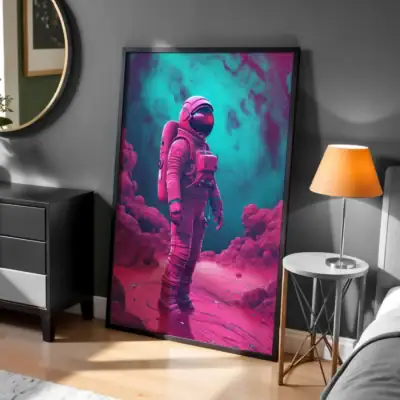 Renkli Astronot Dekoratif Tablo