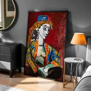 Desenli Elbise Kadın Figürlü Dekoratif Tablo