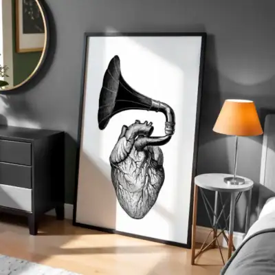 Dekoratif Müzik Tablosu Kalb Detay