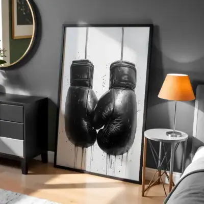 2’li Siyah Boks Eldiveni Dekoratif Tablo