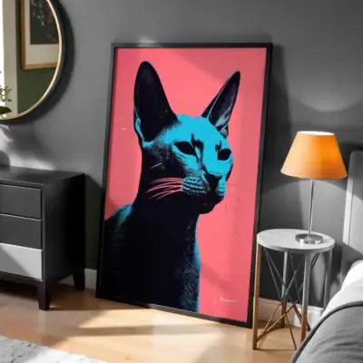 Siyah Kedi Maximalist Dekoratif Tablo