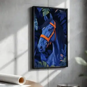 Alternative view of Mavi At Figür Dekoratif Tablo