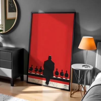 Adam ve Kuğular Yalnızlık Dekoratif Tablo
