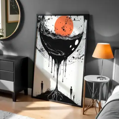 Ağaç ve Su Detay Maximalist Dekoratif Tablo