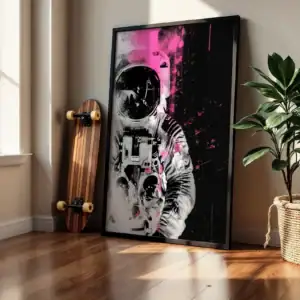 Alternative view of Astronot ve Geometri Dekoratif Tablo