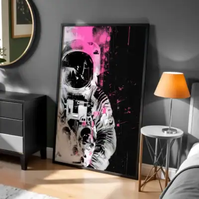 Astronot ve Geometri Dekoratif Tablo