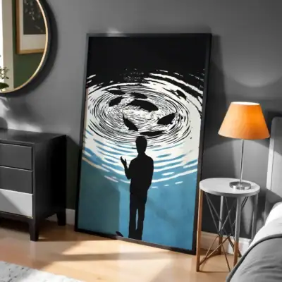 Balıklar ve Dalgalar Dekoratif Tablo