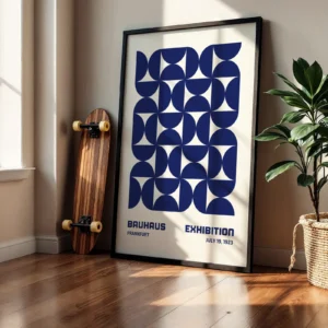 Alternative view of Bauhaus Sergisi 1923 Mavi Tonlarında Modern Sanat Dekoratif Tablo