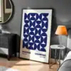 Bauhaus Sergisi 1923 Mavi Tonlarında Modern Sanat Dekoratif Tablo