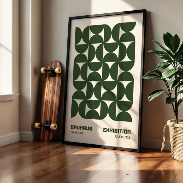 Alternative view of Bauhaus Sergisi 1923 Yeşil Doğanın Renkleriyle Modern Boho Dekoratif Tablo