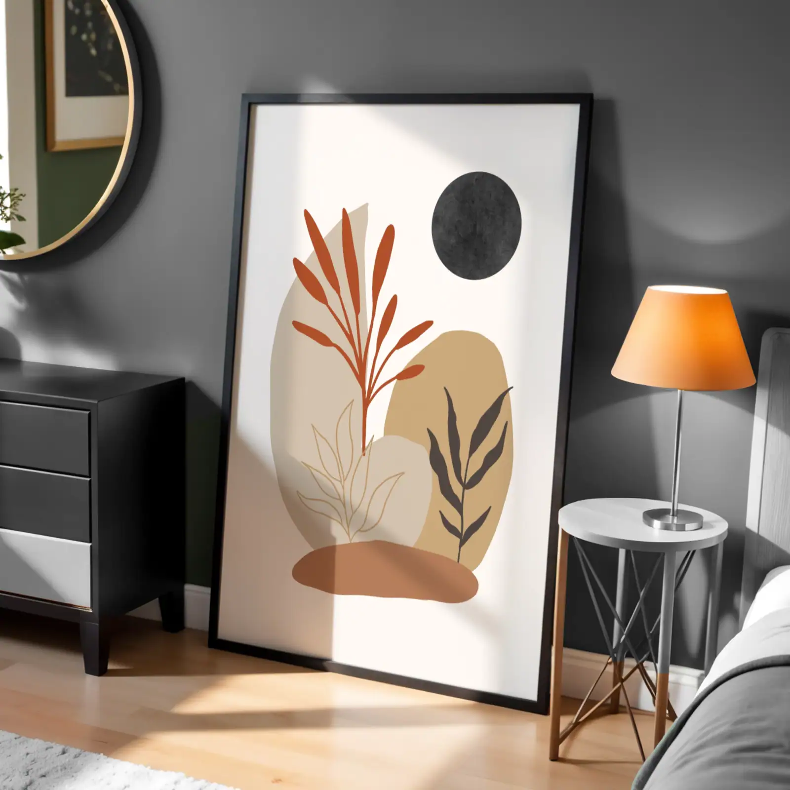 Boho Renkli Geometri Dekoratif Tablo