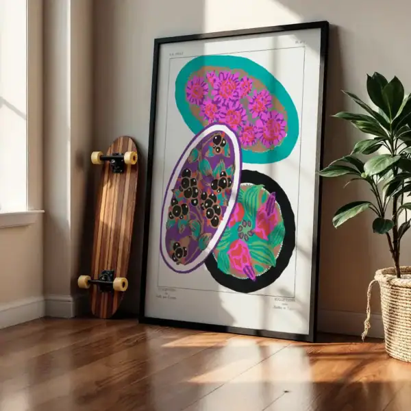 Alternative view of Çiçekli Halı Deseni Canlı Renkler Dekoratif Tablo