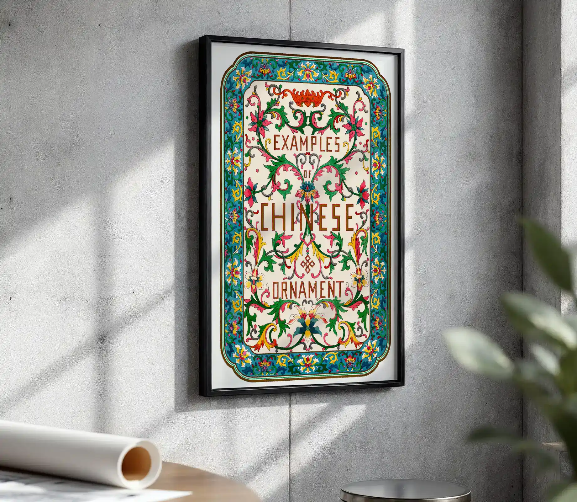 Çin Motifleri Çiçek Deseni Dekoratif Tablo - Görsel 4