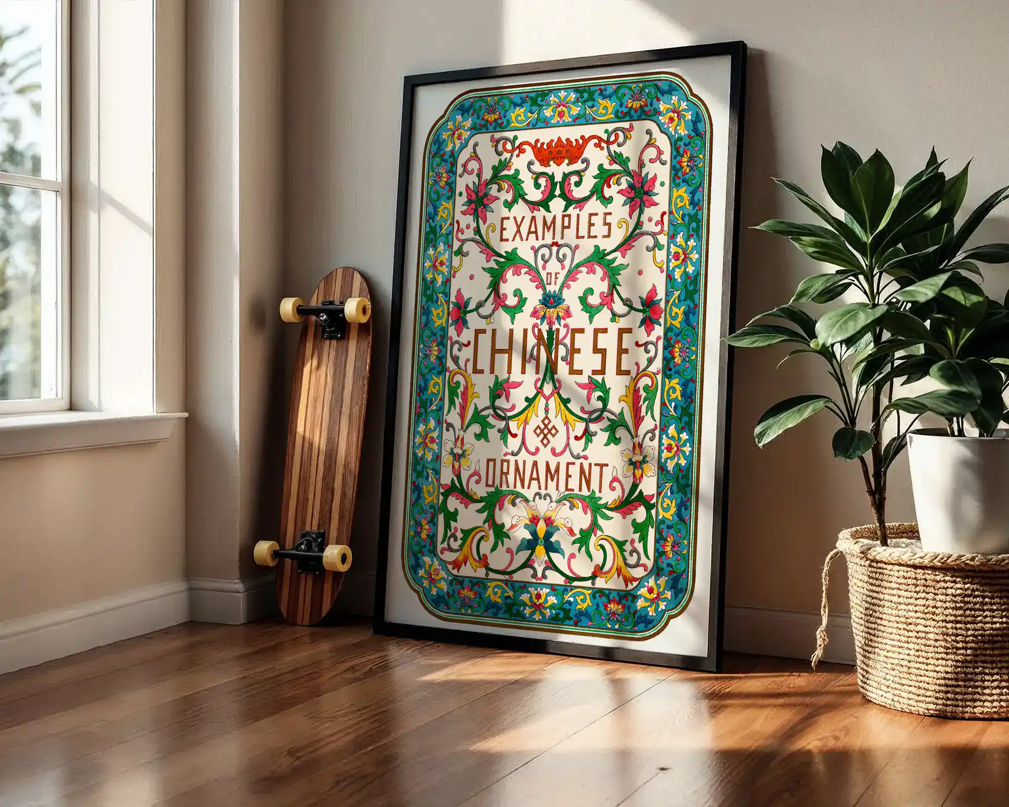 Çin Motifleri Çiçek Deseni Dekoratif Tablo - Görsel 2