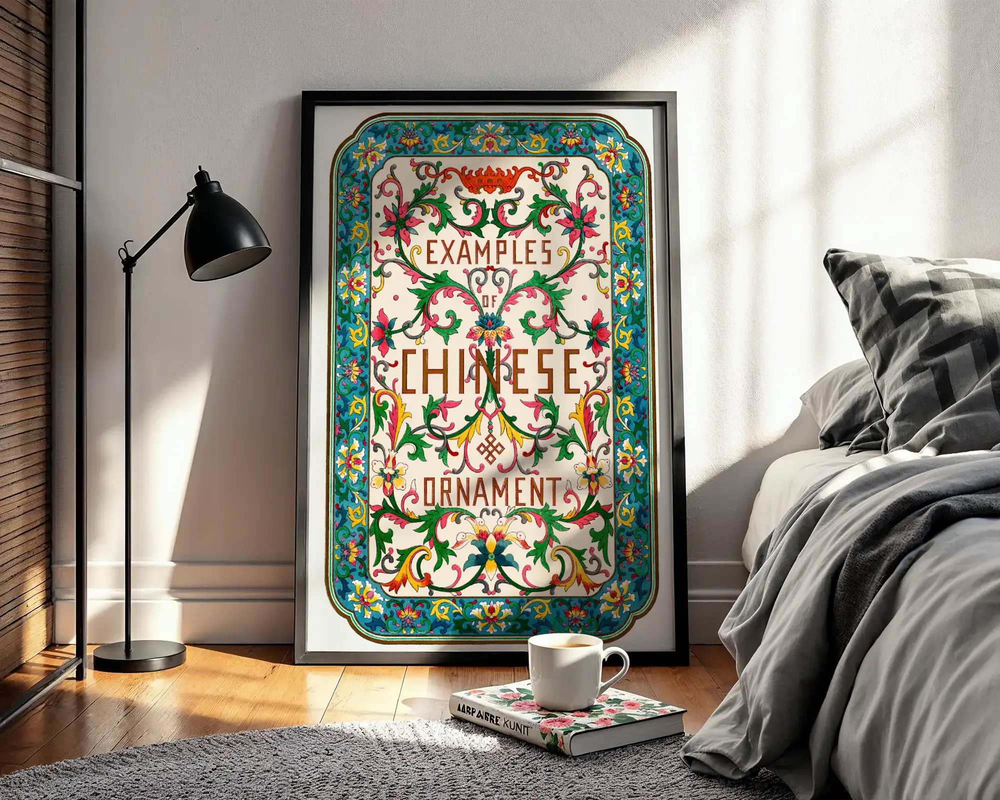 Çin Motifleri Çiçek Deseni Dekoratif Tablo - Görsel 3